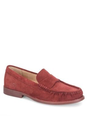 Women’s Maris Suede Penny Loafers in red  - Classic Slip-On